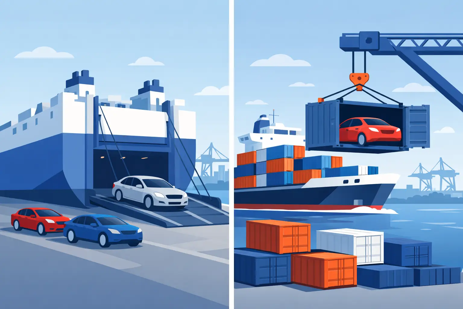 Ro Ro vs Container Shipping for Car Imports